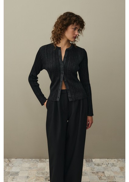 Simli Fitilli Hırka Siyah fiyatları