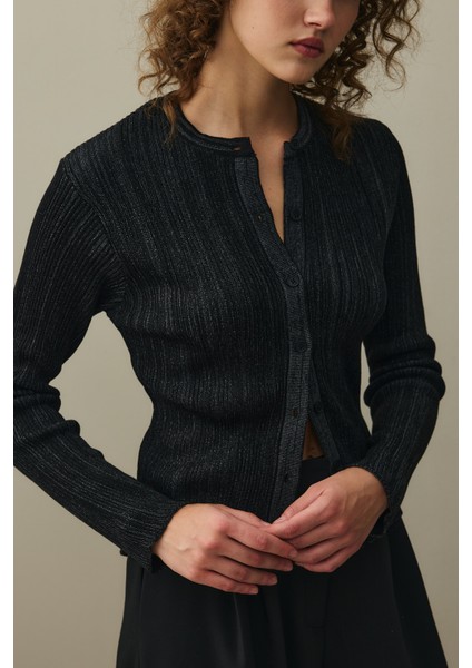 Simli Fitilli Hırka Siyah indirimleri