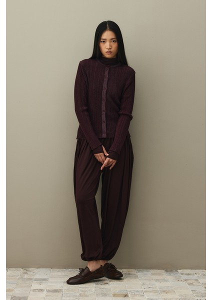 Simli Fitilli Hırka Bordo fiyatları