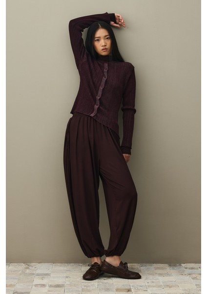 Simli Fitilli Hırka Bordo modelleri