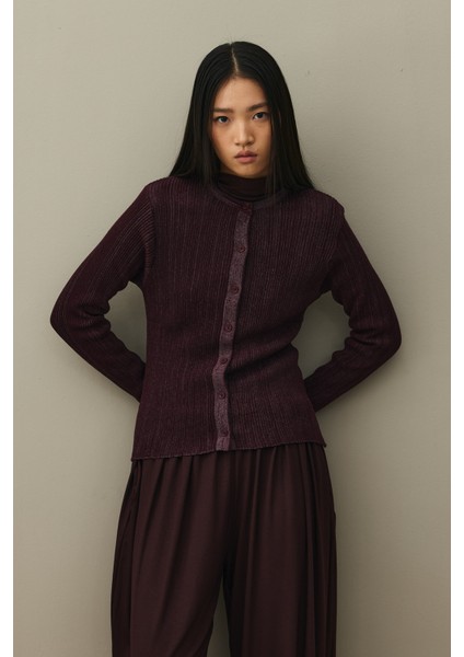 Simli Fitilli Hırka Bordo fırsatları