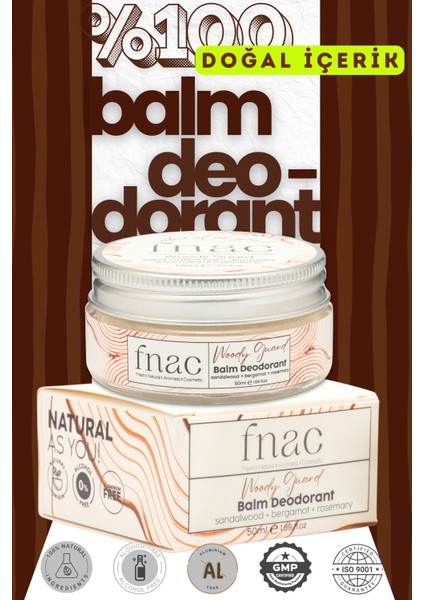 %100 Doğal İçerikli Ter Kokusu Önleyici Krem Deodorant|Alüminyumsuz Alkolsüz Doğal Deodorant|Erkek