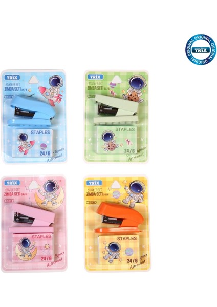 Öğrenci Zımba Seti Pastel Renkler (1 Adet)