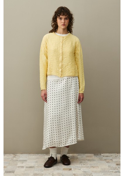 Büzgülü Viscone Hırka Sarı fiyatları