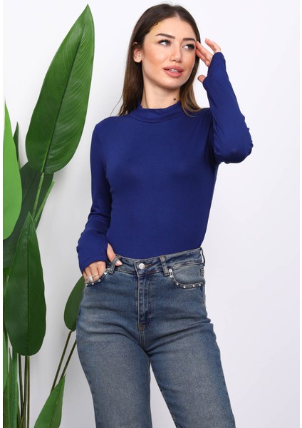 Lacivert Parmak Geçme Detaylı Body