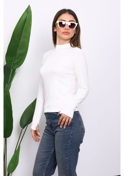 Ekru Parmak Geçme Detaylı Body