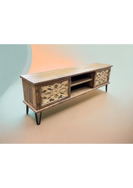 WoodNEW %100 Doğalahşap Tv Ünitesi 119*35*44 fırsatları