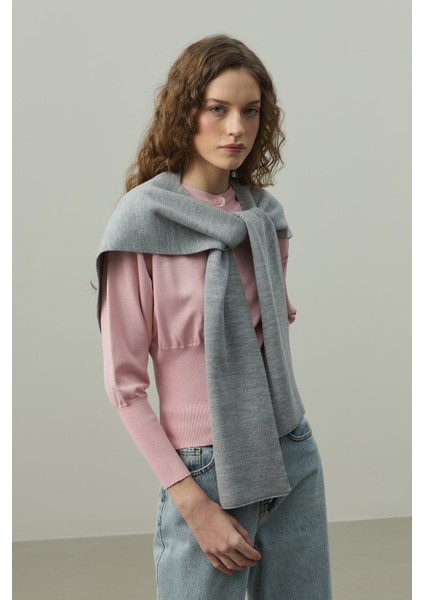 Kare Parçalı Atkı Gri Melange fırsatları