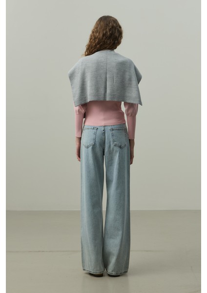 Kare Parçalı Atkı Gri Melange indirimleri