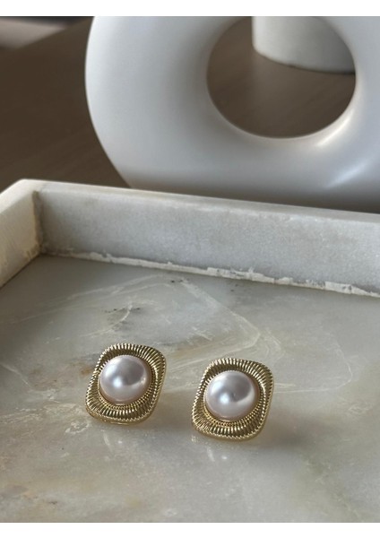 Renda Özel Seri Mermer Taş Küpe Gold fiyatları