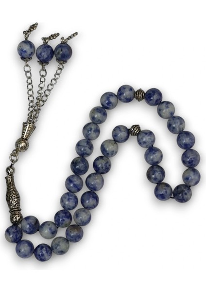 Doğal Taş Mavi Kuvars Tesbih 8mm Küre Kesim 221-3