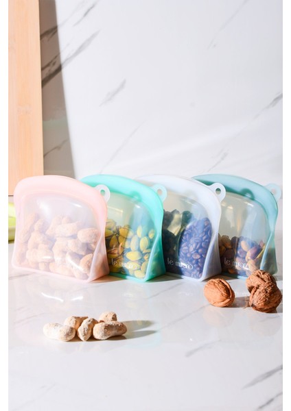 Sheer Hava Sızdırmaz Kilitli Silikon Saklama Torbası 300 ml | Şeffaf modelleri