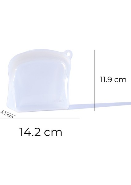Sheer Hava Sızdırmaz Kilitli Silikon Saklama Torbası 300 ml | Şeffaf indirimleri