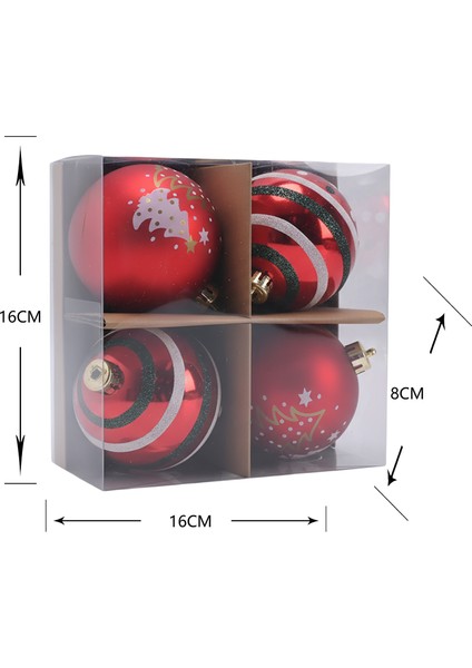 New Year Yılbaşı Reddish 4 Parça Ağaç Süsü Seti fiyatları