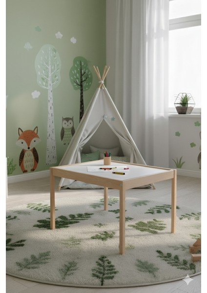 Montessori Çocuk Ahşap Etkinlik Masası