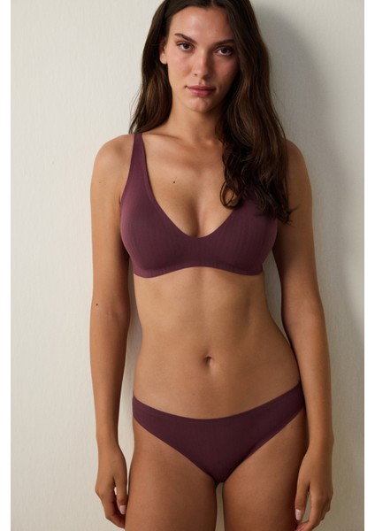 Bordo Pointel Dikişsiz Balensiz Çıkarılabilir Kaplı Sütyen