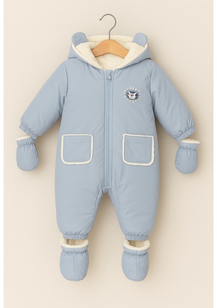 Su Geçirmez, Içi Yumuşak Kürk Astarlı, Cepli, Kapüşonlu Bebek-Çocuk Astronot