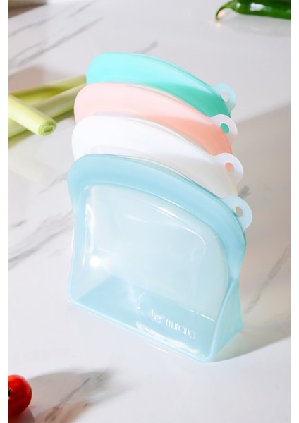 Sheer Hava Sızdırmaz Kilitli Silikon Saklama Torbası 300 ml | Yeşil modelleri