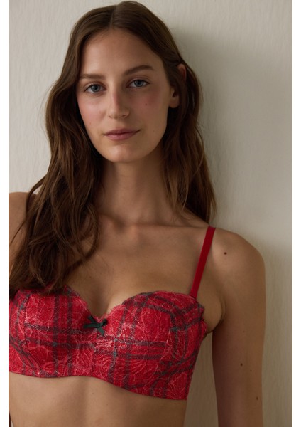 Kırmızı Lotus Lace Sütyen