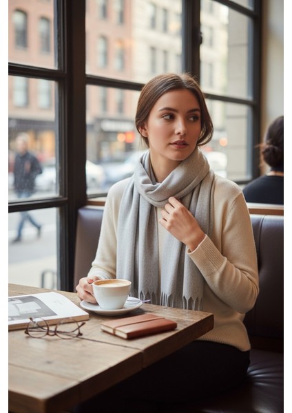 Kadın Kışlık Kaşmir Dokulu Şal Yumuşak ve Sıcak Atkı Modeli - Anne Şalı Örme modelleri