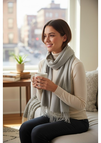 Kadın Kışlık Kaşmir Dokulu Şal Yumuşak ve Sıcak Atkı Modeli - Anne Şalı Örme indirimleri