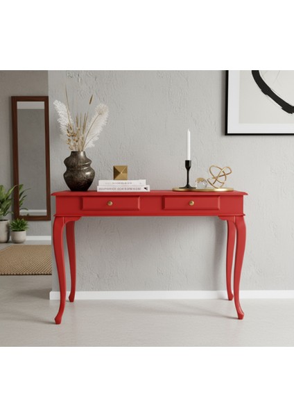 110 cm Masif Çekmeceli Lükens Kırmızı Dresuar