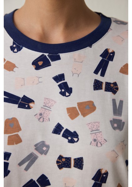 Açık Pembe Pijama Time Bisiklet Yaka Pamuklu Uzun Kollu Pijama Takımı modelleri