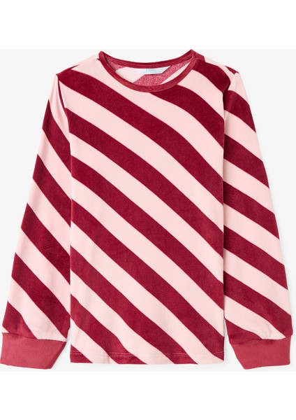 Gül Kurusu Kız Çocuk Çizgili Uzun Kollu Pijama Takımı fiyatları