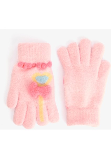 Pembe Kız Çocuk Candy Fiyonk Detaylı Eldiven