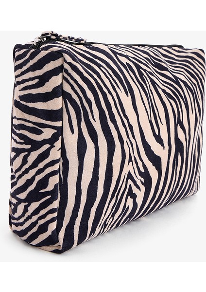 Siyah Zebra Desenli Makyaj Çantası fiyatları