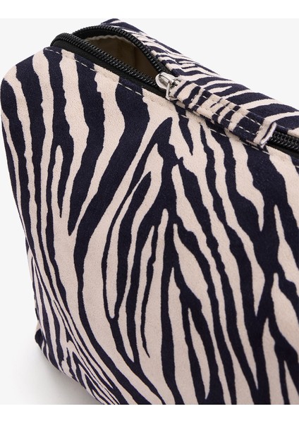 Siyah Zebra Desenli Makyaj Çantası modelleri