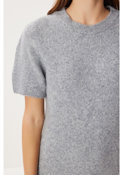 Yün Karışımlı Basic Triko Elbise LAN0084 Gri modelleri