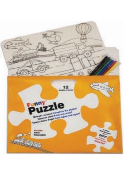 Funny Mat Puzzle - Taşıtlar 30X40CM