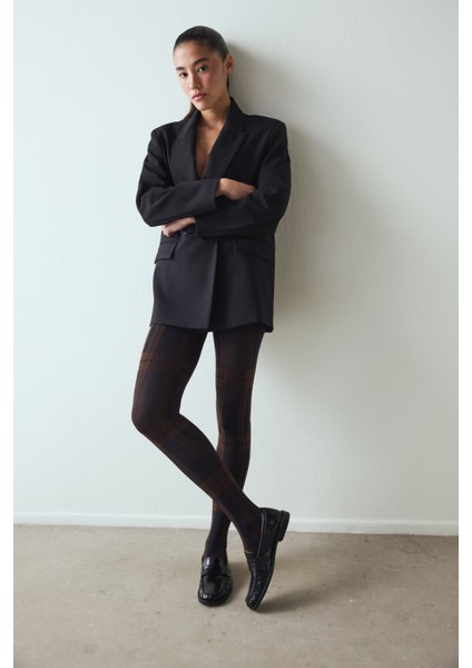 Siyah Retro Plaid Külotlu Çorap fiyatları