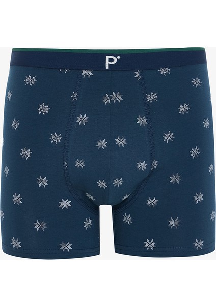 Erkek Geometrik Desenli Logolu 3'lü Boxer modelleri