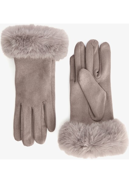 Gri Romina Suni Süet Eldiven