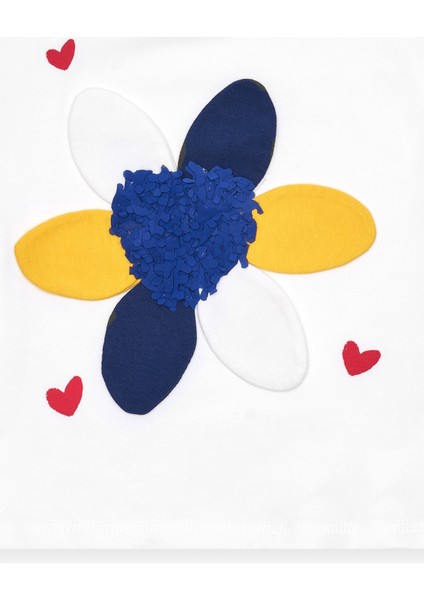 03-06 Yaş Kız Çocuk Çiçekli T-Shirt - Beyaz fiyatları