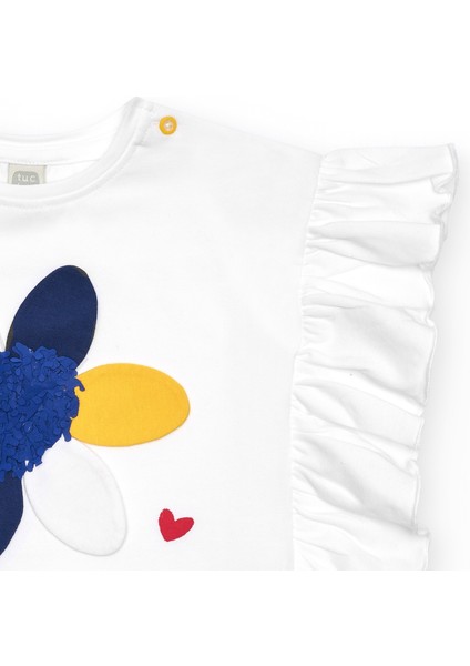 03-06 Yaş Kız Çocuk Çiçekli T-Shirt - Beyaz modelleri