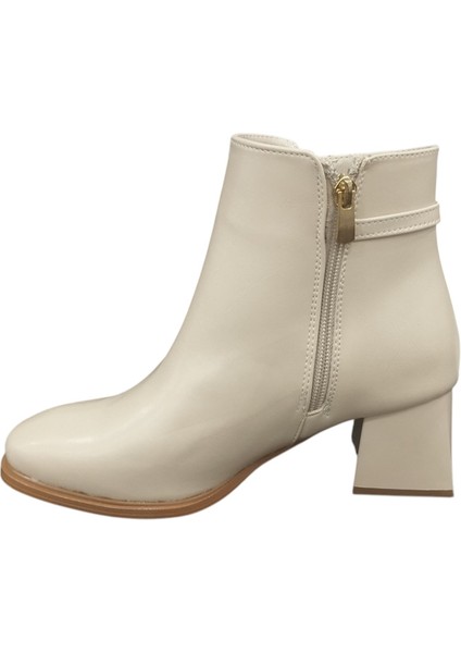 120861Z Küt Burun Fermuarlı Tokalı 6 cm Kalın Topuk Günlük Şık Kadın Bot fiyatları