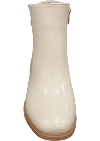 120861Z Küt Burun Fermuarlı Tokalı 6 cm Kalın Topuk Günlük Şık Kadın Bot modelleri