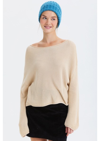 Örgü Katlamalı Unisex Kışlık Bere Mavi modelleri