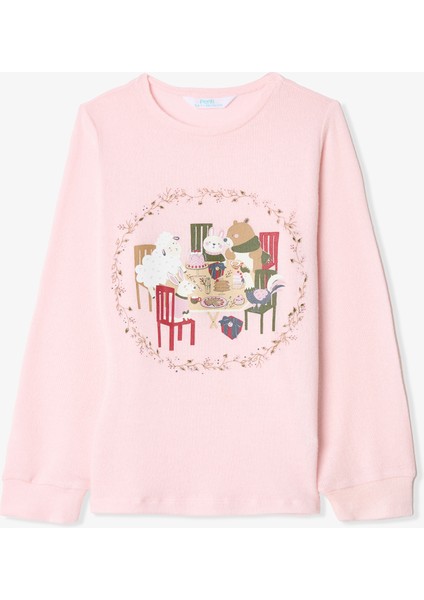 Gül Kurusu Kız Çocuk Çizgili Baskılı Pijama Takımı fiyatları