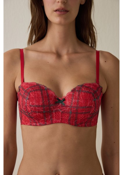 Kırmızı Lotus Lace Sütyen modelleri