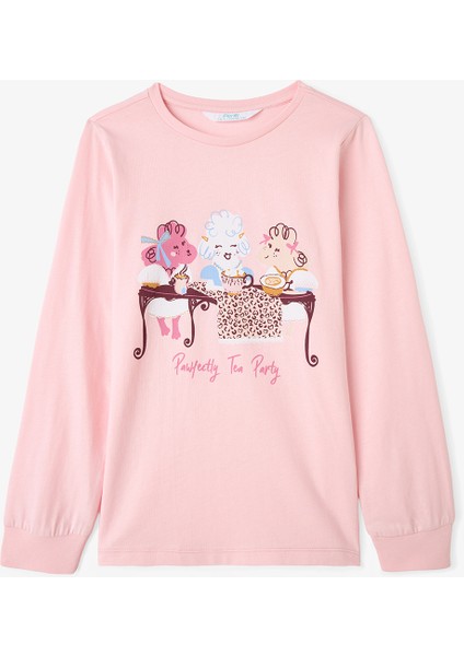 Kız Çocuk Pawfectly Leopar Desenli Pamuklu 2'li Uzun Kollu Pijama Takımı modelleri