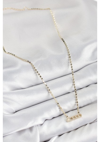 Heyf Pirinç Zirkon Taşlı Messika Model Ezme Zincir Gold Renk Kadın Kolye fiyatları