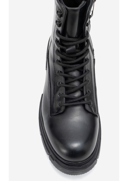 Erkek Kalın Tabanlı Casual Bot Gerçek Deri Mc 16285 Siyah fırsatları