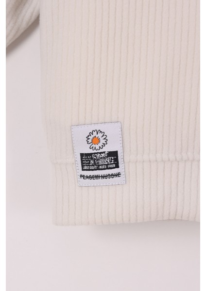 Kız Çocuk Çiçek Baskılı Ipli Şeritli Pantolon Fitilli Polar Takım