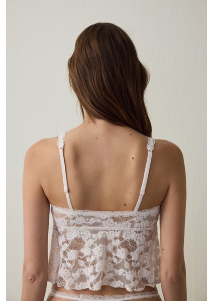 Açık Pembe Fluffy Lace Cami modelleri