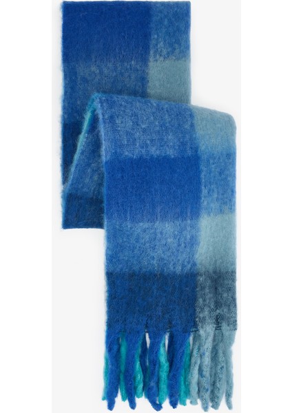 Mavi Gia Çizgili Yumuşak Dokulu Atkı fiyatları