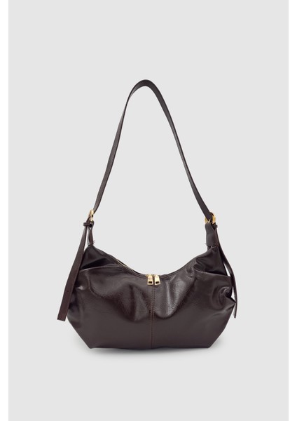 Lilsa Ayarlanabilir Askılı Yumuşak Form Baget Omuz Çantası Acı Kahve